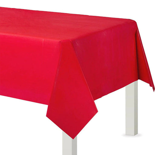 Red Plastic Tablecover 137Cm X 274Cm