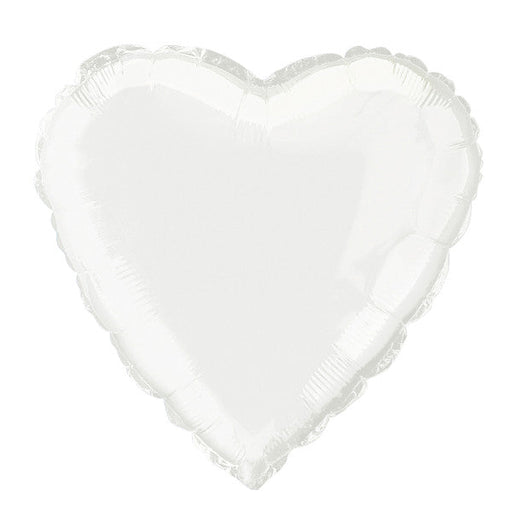 Solid Heart Foil Balloon 18'',  - White