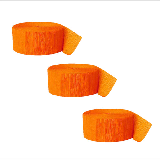 Orange Crepe Paper Streamer, 81Ft, 1Ct