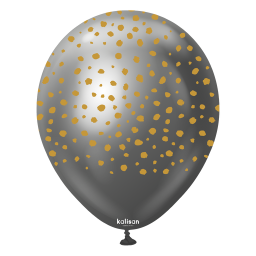 12" Mirror Space Grey (Gold) Safari Cheetah Print Balloons (25pk)