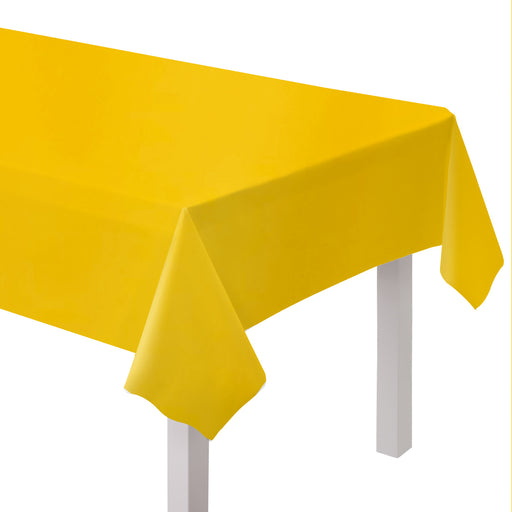 Buttercup Yellow Plastic Tablecover 1.37m x 2.74m