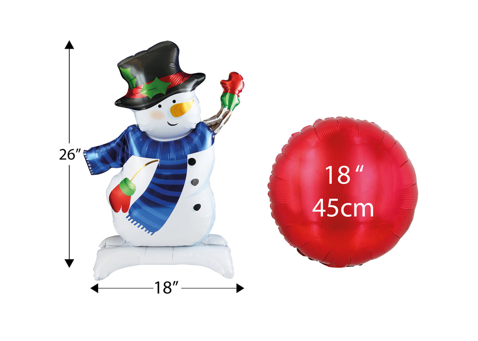 Snowman Standing Foil Balloon 66 X 46Cm