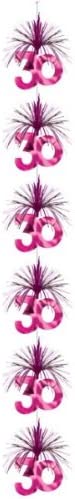 Hanging Cascade Decoration In Pink With The No 30