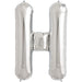 34'' Super Shape Foil Letter H - Silver