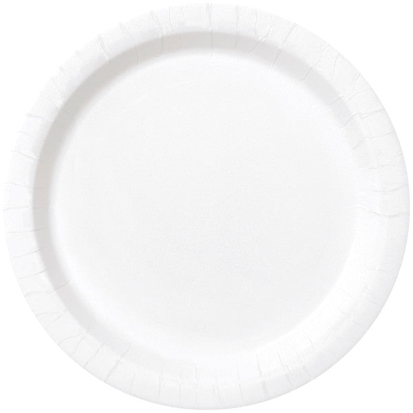 White Solid Round 9" Dinner Plates, 16pk