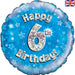 18'' Foil Happy 6th Birthday Blue