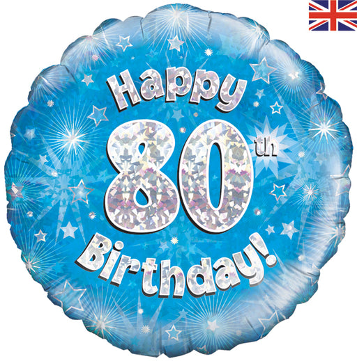 18'' Foil Happy 80th Birthday Blue