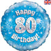 18'' Foil Happy 80th Birthday Blue