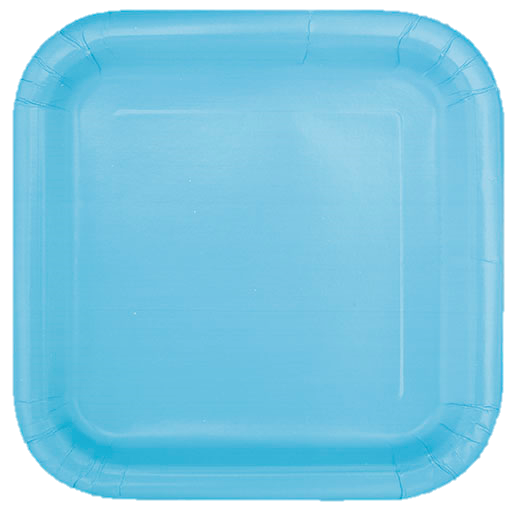 Soft Blue Square Paper Party Side Plates 16pk