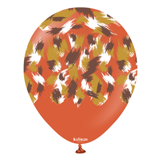 12" Rust Orange Safari Savanna Print Balloons (25pk)