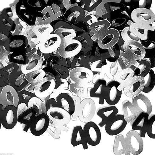 Black/Silver Aged '40' Confetti 14g