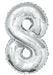 Giant Silver Foil Number '8' Balloon