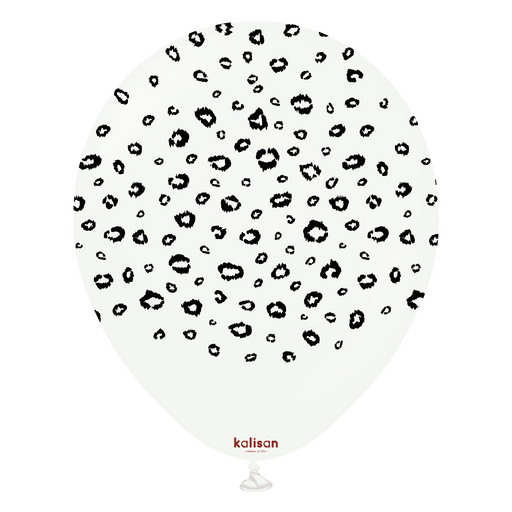 12" White Safari Leopard Print Balloons (25pk)