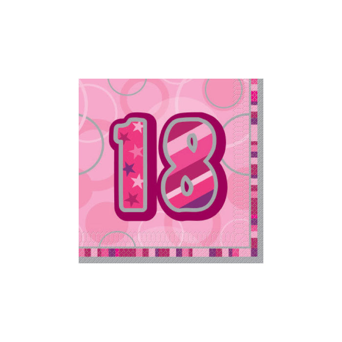 18 Glitz Pink Napkin (16pk)