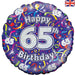 18'' Foil Happy 65th Birthday Streamers