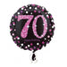 18'' Black & Pink Sparkling 70th Foil