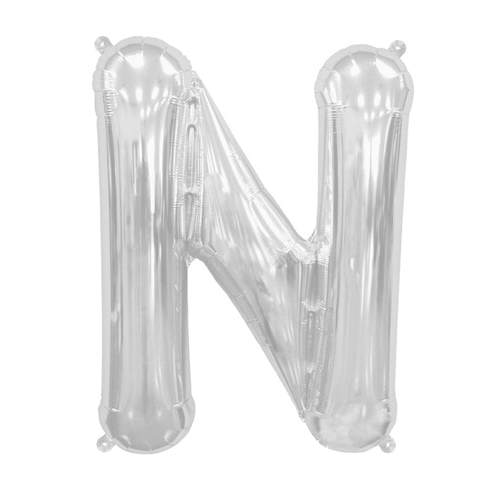 16'' Foil Letter N - Silver Packaged Air Fill