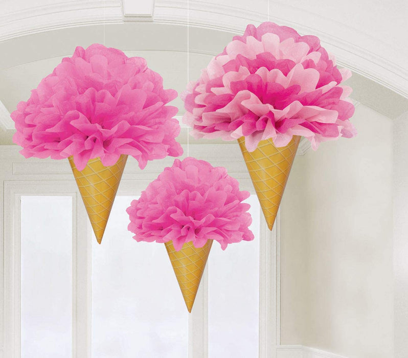 Ice Cream Fluffy Poms 3pk