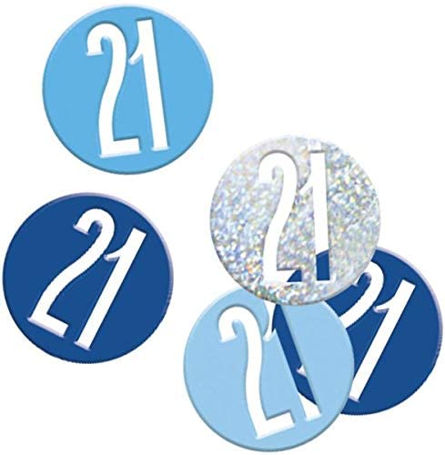 Blue Glitz 21 Birthday Confetti 14G