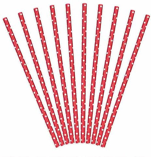 Red Polka Dot Straws 10pk