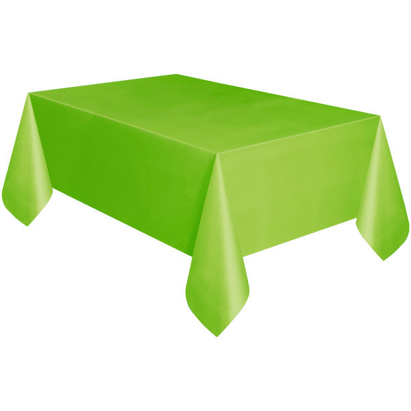 Lime Green Solid Rectangular Plastic Table Cover, 54" x 108"