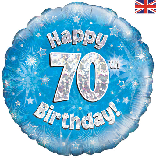 18'' Foil Happy 70th Birthday Blue