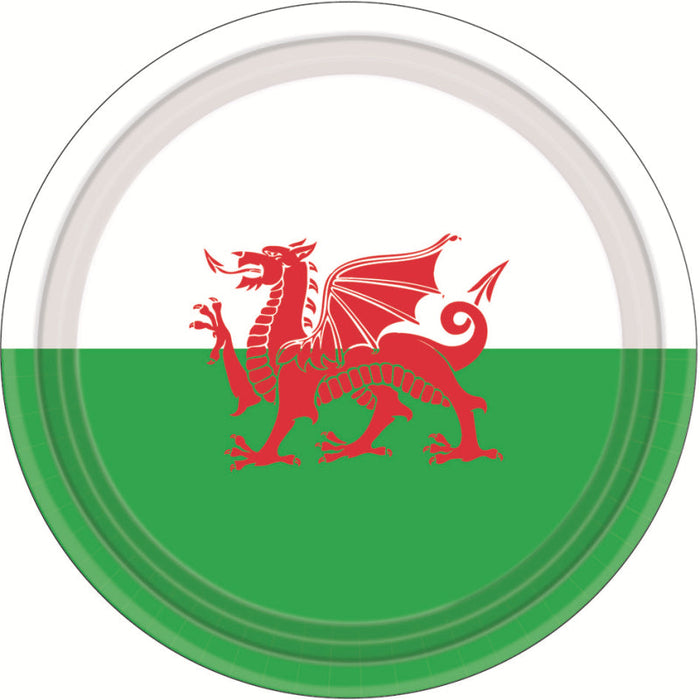 Ppp Wales Flag Plate 23Cm