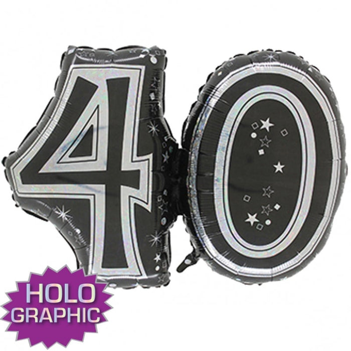 28'' FOIL SUPER SHAPE BLACK 40TH