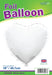 18'' Packaged Heart White Foil Balloon