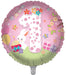 Girls 1st Birthday 18 Inch Foil Balloon