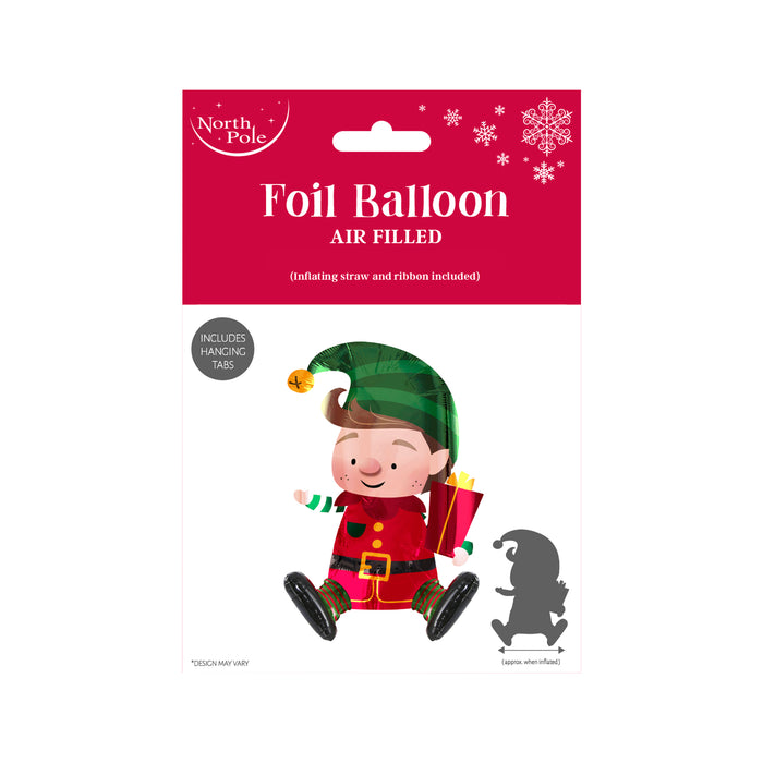 Elf Sitting Foil Balloon 47 X 48Cm