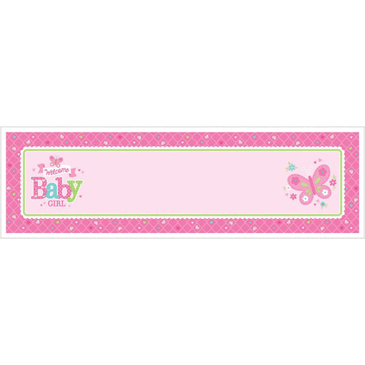 Personalise Banner Welcome Baby Girl 1.65M X 51Cm