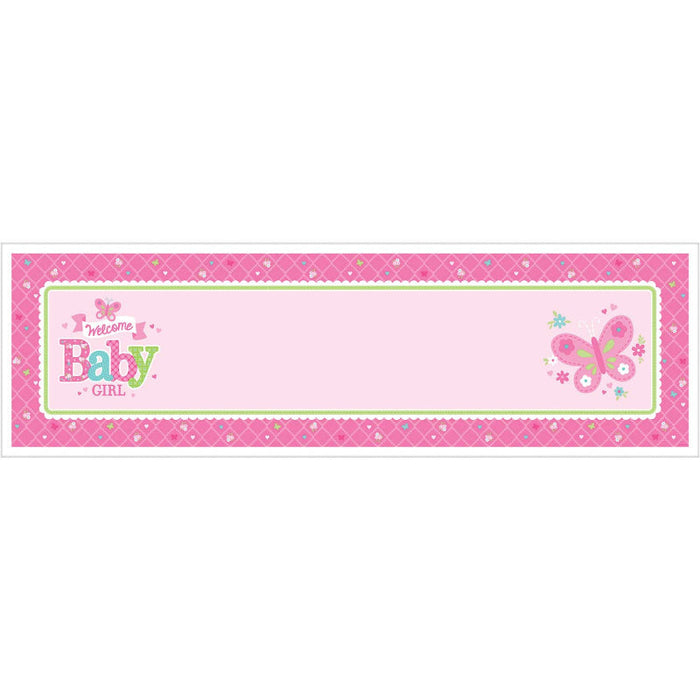 Personalise Banner Welcome Baby Girl 1.65M X 51Cm