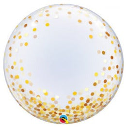 24'' Confetti Dots Gold Deco Bubble
