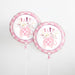 Pink Floral Elephant Round Foil Balloon 18''