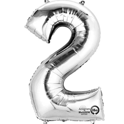 16'' Foil Number 2 - Silver Packaged Air Fill (Anagram)