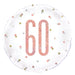 Birthday Rose Gold Glitz Number 60 Round Foil Balloon 18''