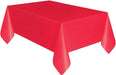 Red Solid Rectangular Plastic Table Cover  54" x 108" - Short Fold