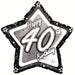 18'' Foil Black Star Happy 40th Birthday