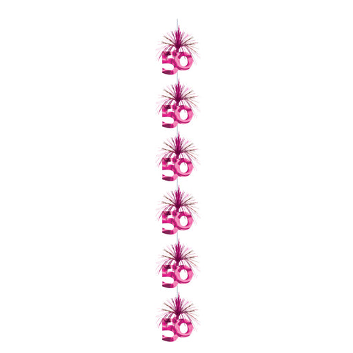 Hanging Cascade Decoration In Pink With No 50