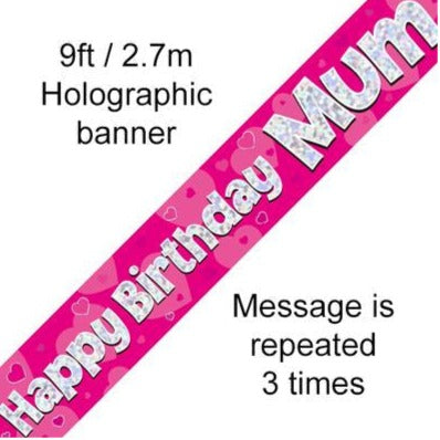 Happy Birthday Mum Foil Banner