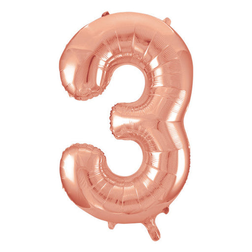 Rose Gold Number 3 Shaped Foil Balloon 34''
