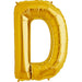 34'' Super Shape Foil Letter D - Gold