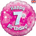 18'' Foil Happy 7th Birthday Pink