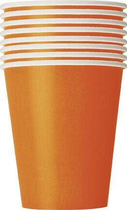 Orange Paper Party Cups 8pk