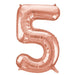Rose Gold Number 5 Shaped Foil Balloon 34''