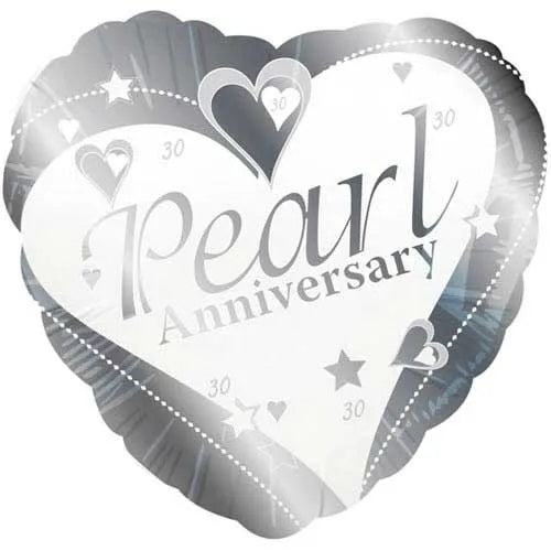 18'' Pearl Heart Anniversary Foil