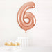 Rose Gold Number 6 Shaped Foil Balloon 34'',