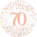18'' Sparkling Fizz 70th Birthday White & Rose Gold