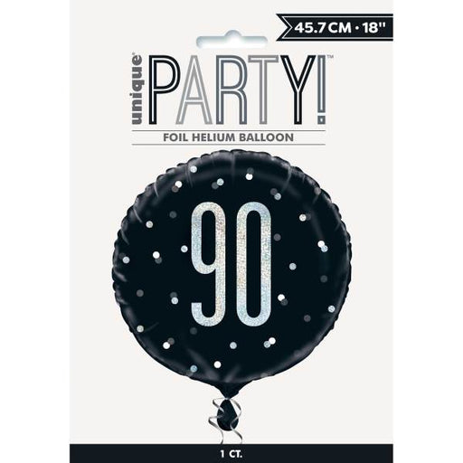 18'' Foil Glitz Black 90 Foil Balloon